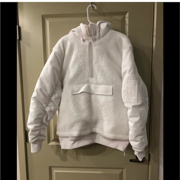 Adidas x ivy park half zip white Sherpa jacket XS - Picture 1 of 3